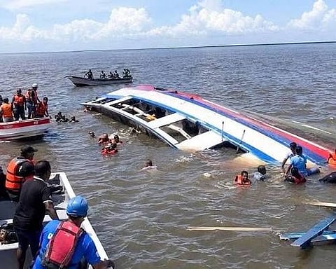 Ferry carrying 116 passengers capsizes off the coast of Guyana