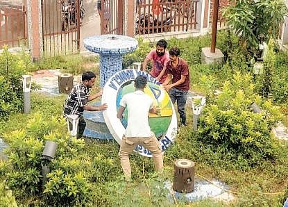 Biswa Bangla Logo Removed From Uluberia Park Following Govt Orders