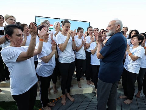 Prime Minister Modi participated in a yoga session in Uzbekistan
