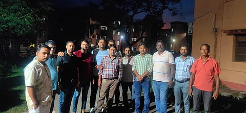 चुनाव प्रचार करते इंटक सदस्य 