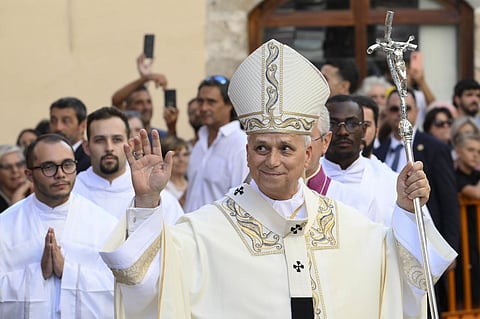 Pope Leo returned to the Genazzano shrine and unveiled the fresco