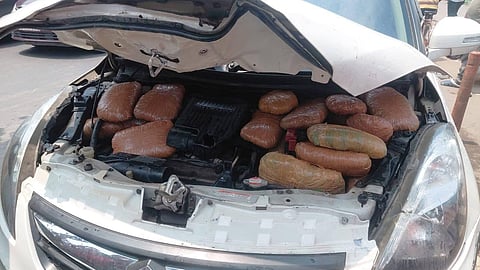 Cannabis Seized From Car Bonnet After Fire Breaks Out in Howrah