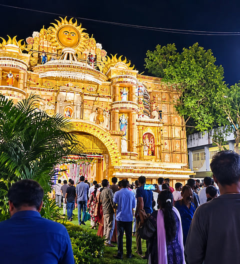 Ganesh puja pandal 