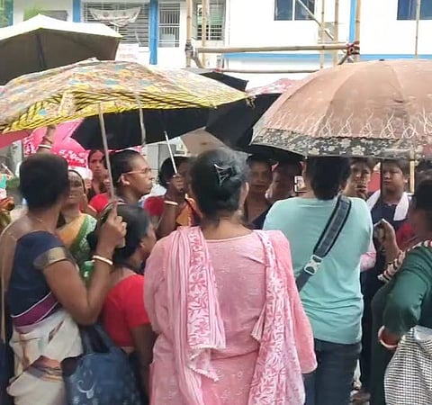 Protest by mid day meal workers 