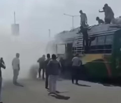 Smoke Emits Moving Bus Kolaghat Passengers Jump Windows Howrah News