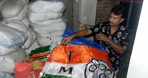 Election Commission Decision Hits Howrah Flag Makers TMC Jhanda Loss