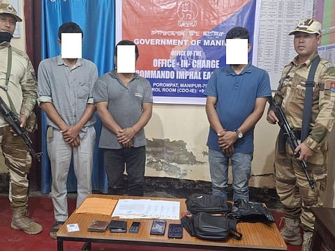
जबरन वसूली के आरोप में उग्रवादी समेत तीन गिरफ्तार