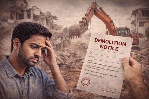 अवैध निर्माण पर चला निगम का बुलडोजर