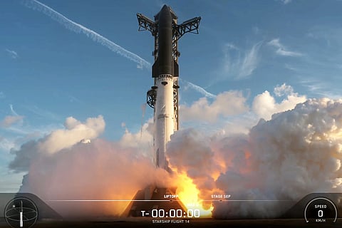 SpaceX's Starship rocket launches towards orbit