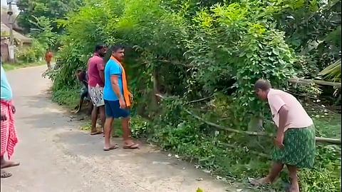 सांप भगाते लोग