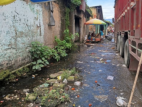 सड़क सड़क किनारे जल जमाव