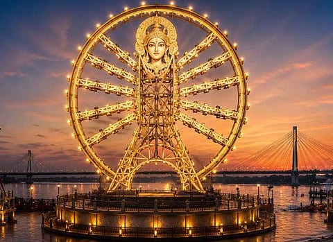 60 Feet Tall Durga Statue To Be Installed Near Ramkrishnapur Ghat Howrah