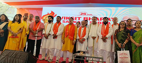 पीएम के 25 वर्ष सेवा काल पूरे होने को लेकर निकाली गई सेवा ज्योति यात्रा