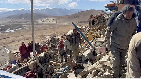 Hundreds of houses collapsed in the earthquake; 16 people died