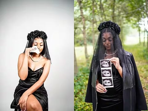 Weird! महिला ने प्रेग्नेंसी फोटोशूट के लिए रखा अंतिम संस्कार वाला थीम