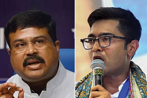 धर्मेंद्र प्रधान ने बोला अभिषेक पर हमला