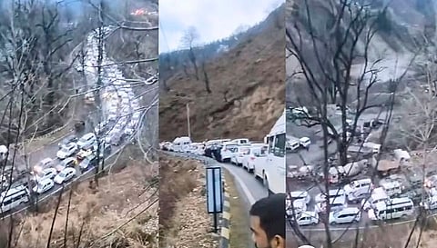 क्रिसमस के मौके पर हिमाचल प्रदेश में पर्यटकों की भीड़, घंटों जाम में फंसे लोग