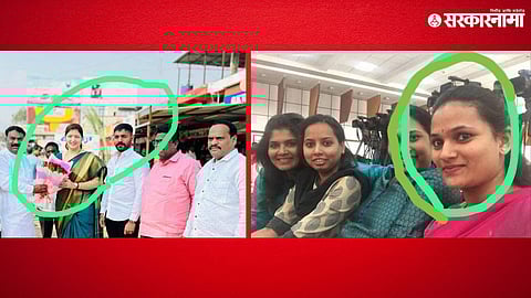 Karishma, accused in the Vaishnavi harassment case, seen alongside a prominent NCP woman leader