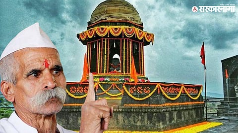 Sambhaji Bhide addressing followers while calling for the permanent cancellation of the June 6 Shivrajyabhishek ceremony.