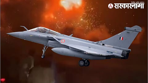 Indian Air Force’s Rafale fighter jet in action — a powerful 4.5th generation aircraft equipped with modern avionics, stealth features, and air superiority capabilities.