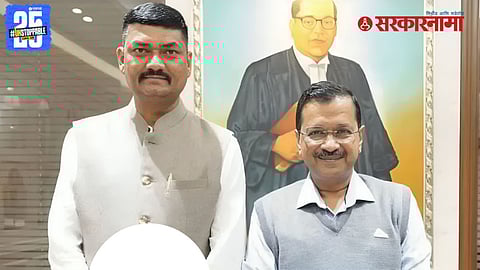 Umesh Makwana with Arvind Kejriwal