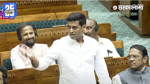 Srikant Shinde reacts strongly to '50 Khoke Ekdam OK' slogan shouted in Lok Sabha, stirring political controversy.

