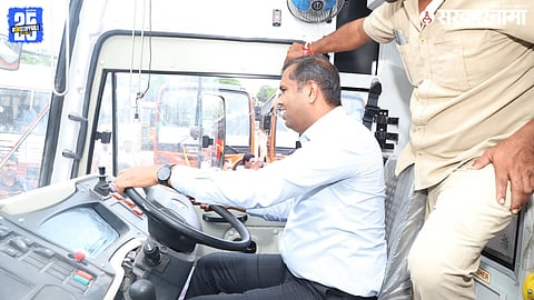 BJP MLA Mangesh Chavan driving 