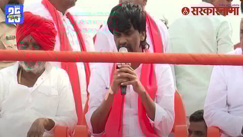 Maratha quota activist Manoj Jarange Patil indirectly targets BJP leader Pankaja Munde during his speech at Beed’s Narayangad Dasara rally.