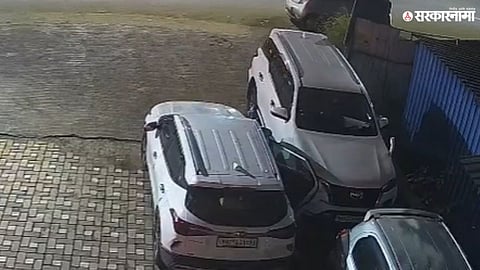 CCTV captures the moment when ex-sarpanch’s Fortuner car was stolen in Koregaon Bhima.

