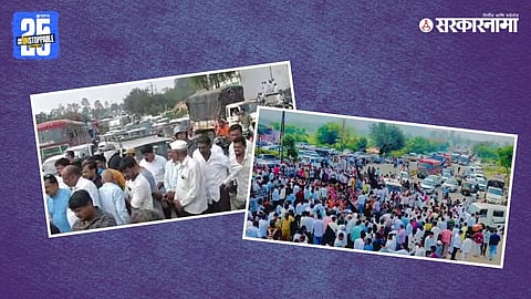 Farmers-Agitation-at-trimbakeshwar-Road