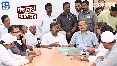 MP Sameer Bhujbal during interviews of NCP aspirants for the upcoming Yeola Municipal Election
