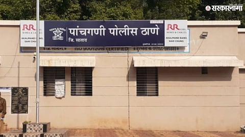 Police investigate the spot after an abduction attempt on Santosh Kamble in Panchgani.