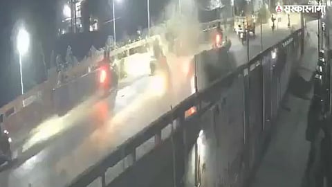 Ambarnath accident site where four people lost their lives and three others were injured in the Kiran Chaube car crash.