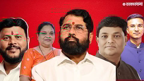 Vaman Mhatre family members who received tickets from Shinde’s Shiv Sena for the Badlapur Nagar Panchayat elections.