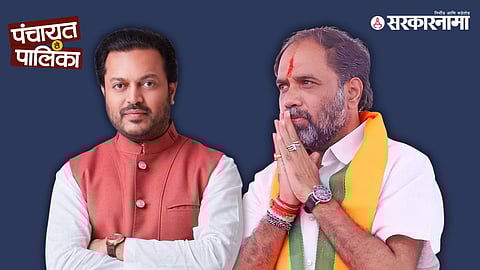 Sambhaji Patil Nilangekar addressing a public rally in Nilanga, warning Amit Deshmukh as political tensions rise ahead of the municipal elections.