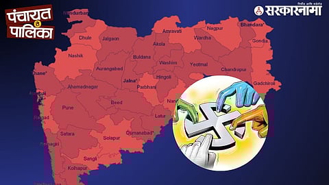 Officials reviewing documents as the Maharashtra State Election Commission postpones municipal polls across multiple districts due to legal petitions and candidate deaths.