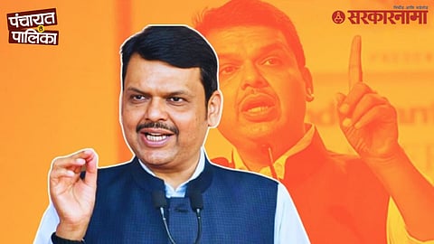 Devendra Fadnavis addressing media while explaining the reasons behind the Shiv Sena–BJP alliance breakdown in the Chhatrapati Sambhajinagar municipal elections.