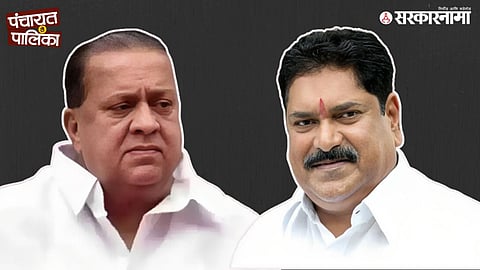 Minister Hasan Mushrif addressing the media amid rising political tensions with former MP Sanjay Mandalik following Kagal municipal election results.