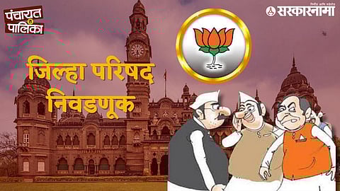 BJP leaders and party workers reviewing municipal election results during a strategy meeting ahead of upcoming Pune Zilla Parishad and Panchayat Samiti elections.