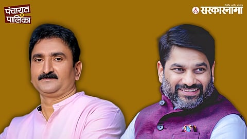 ShivSena leader Sharangdhar Deshmukh addresses supporters in Kolhapur, indirectly warning Congress MLA Satej Patil amid an intense Ward 9 municipal election contest.