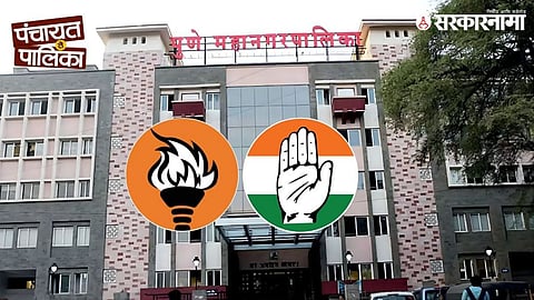 Congress and Shiv Sena (UBT) leaders during the announcement of municipal election candidate lists amid concerns of rebellion and alliance coordination challenges.