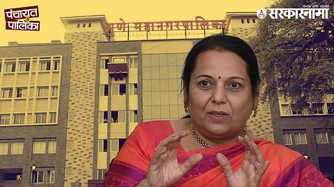 Shiv Sena leader and Deputy Chairperson of the Legislative Council Dr. Neelam Gorhe addressing a press conference in Pune over alleged money distribution in municipal elections.