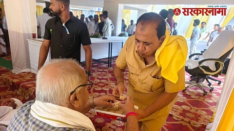 Former political rivals Solanke and Chaudhari exchange sweets, sparking speculation about a possible shift in political equations.