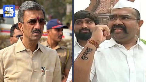 BJP leader Narendra Patil and Shiv Sena minister Shambhuraj Desai amid political developments ahead of Satara Zilla Parishad elections.