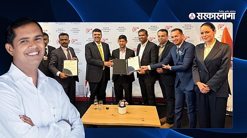 Mangesh Chavan with CM Devendra Fadnavis at DAVOS