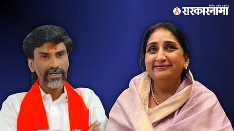 Maratha reservation leader Manoj Jarange Patil addressing the media while reacting to Sunetra Pawar taking oath as Maharashtra’s Deputy Chief Minister.