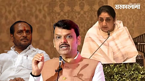 Sunetra Pawar taking oath as Maharashtra Deputy Chief Minister amid political controversy following Ajit Pawar’s death.