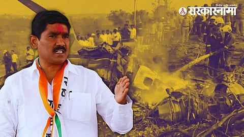 Bajrang Sonawane addressing the media while raising questions and demanding a transparent probe into the Ajit Pawar plane crash incident in Maharashtra.