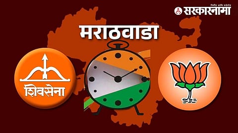 BJP and Shiv Sena leaders celebrate after Mahayuti’s strong performance in the Zilla Parishad elections, highlighting BJP’s position as the largest party in Chhatrapati Sambhajinagar district.