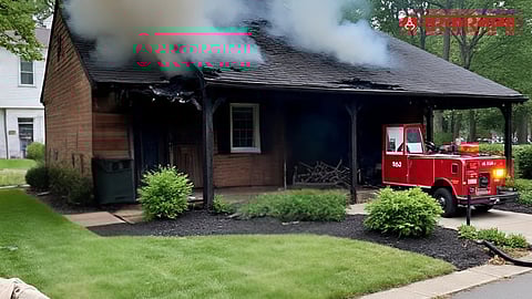 Fire to the house of a police